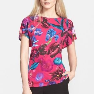 Ted Baker London “Xuna” Floral Print Strechy Tee